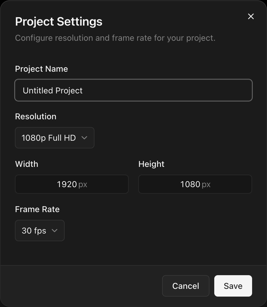 Project settings